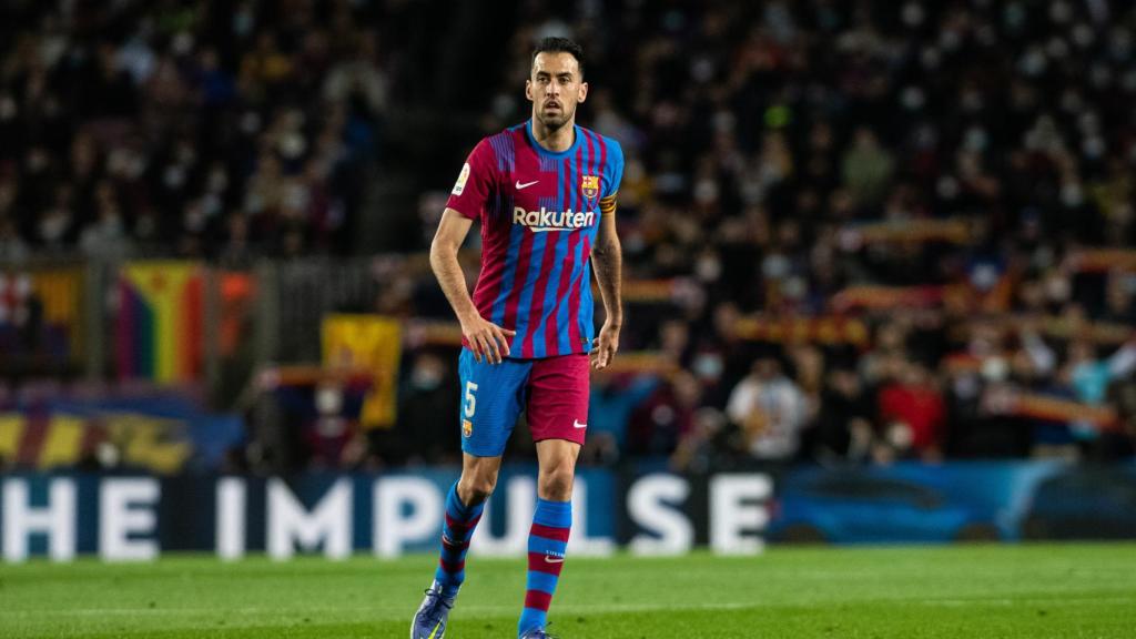 Sergio Busquets, en un partido del Barcelona de la temporada 2021/2022