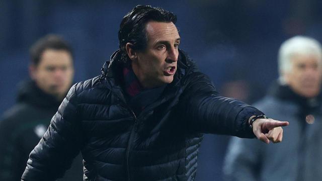 Unai Emery, en un partido del Villarreal de la Champions League 2021/2022