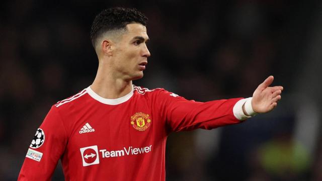 Cristiano Ronaldo, en un partido del Manchester United de la Champions League 2021/2022