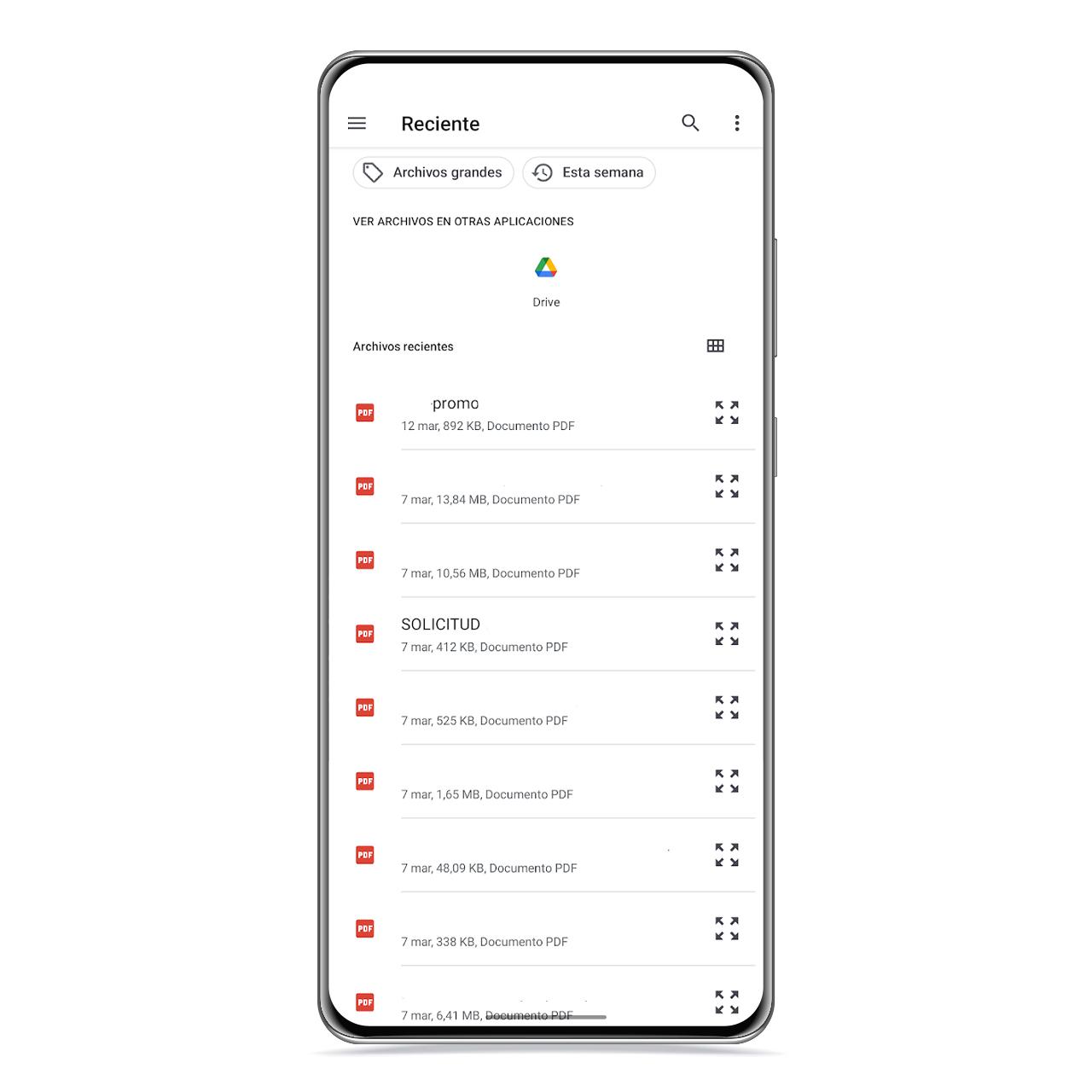 Explorador de archivos en Secure PDF