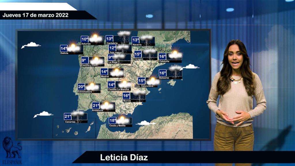 El tiempo para el jueves 17 de marzo.