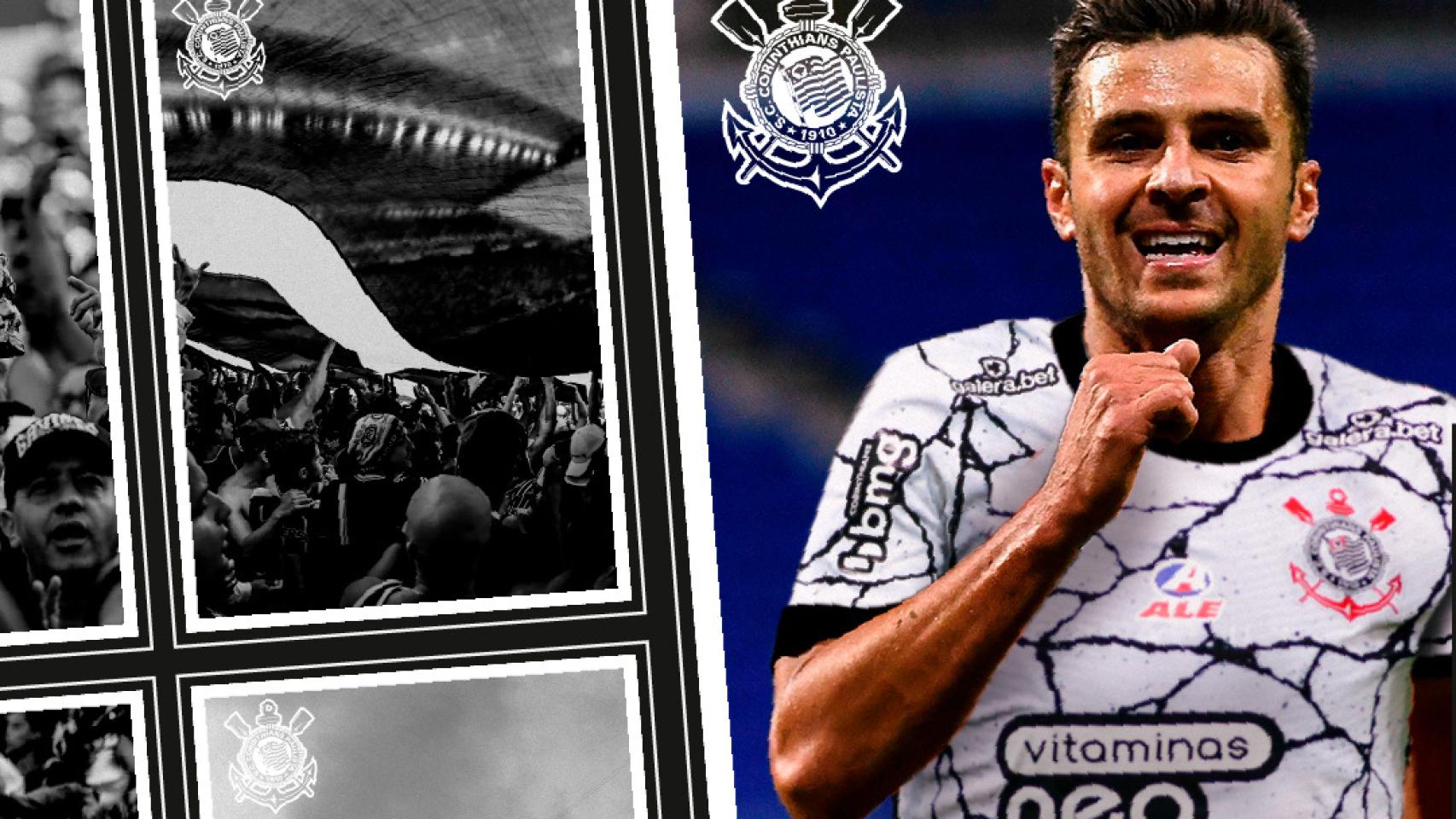 Júnior Moraes en el fotomontaje del Corinthians