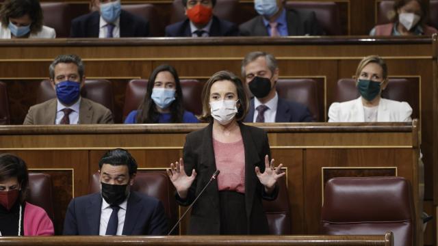 La portavoz del PP, Cuca Gamarra, en la sesión de control al Gobierno del Congreso.