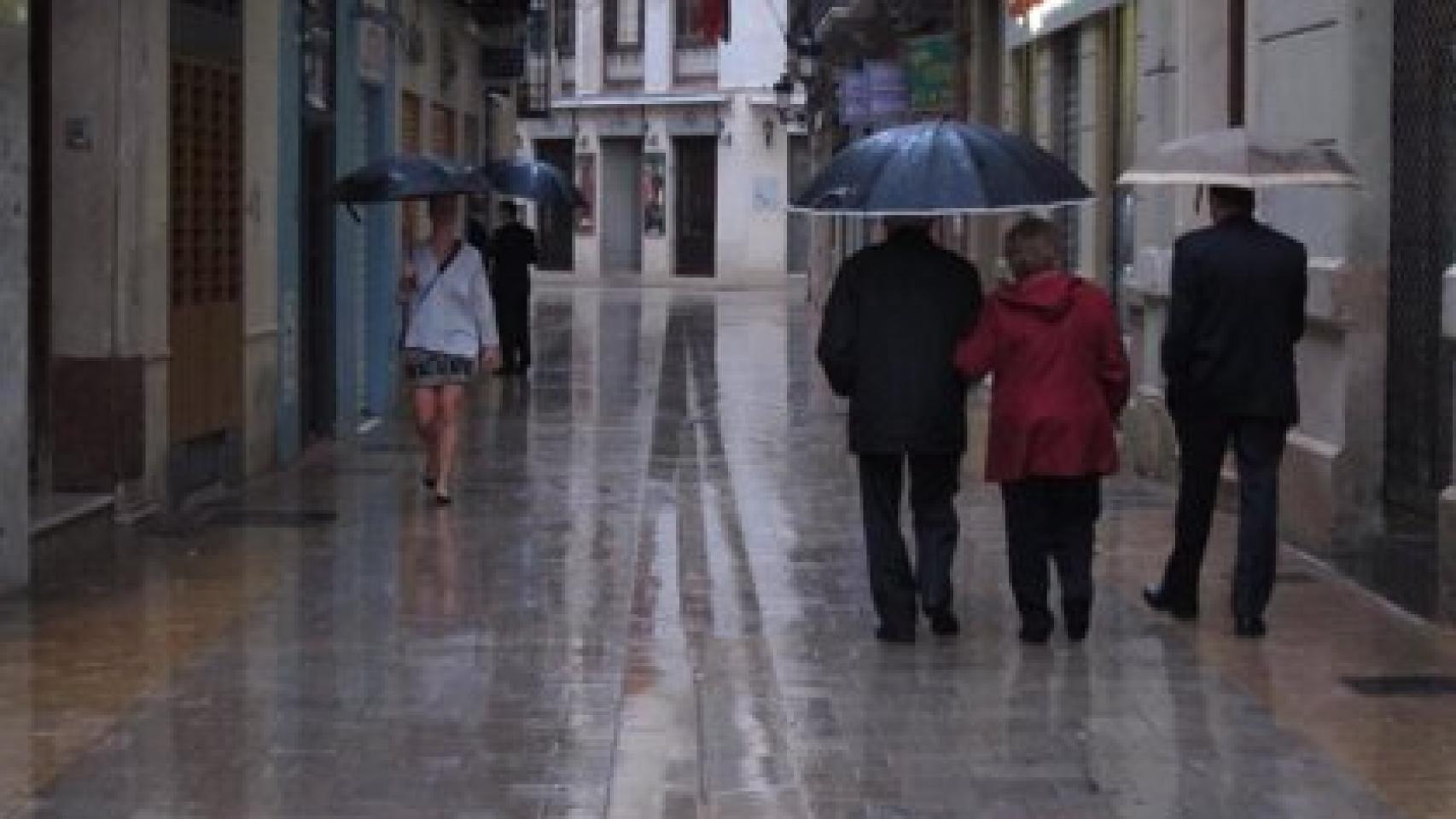 La lluvia en Málaga.