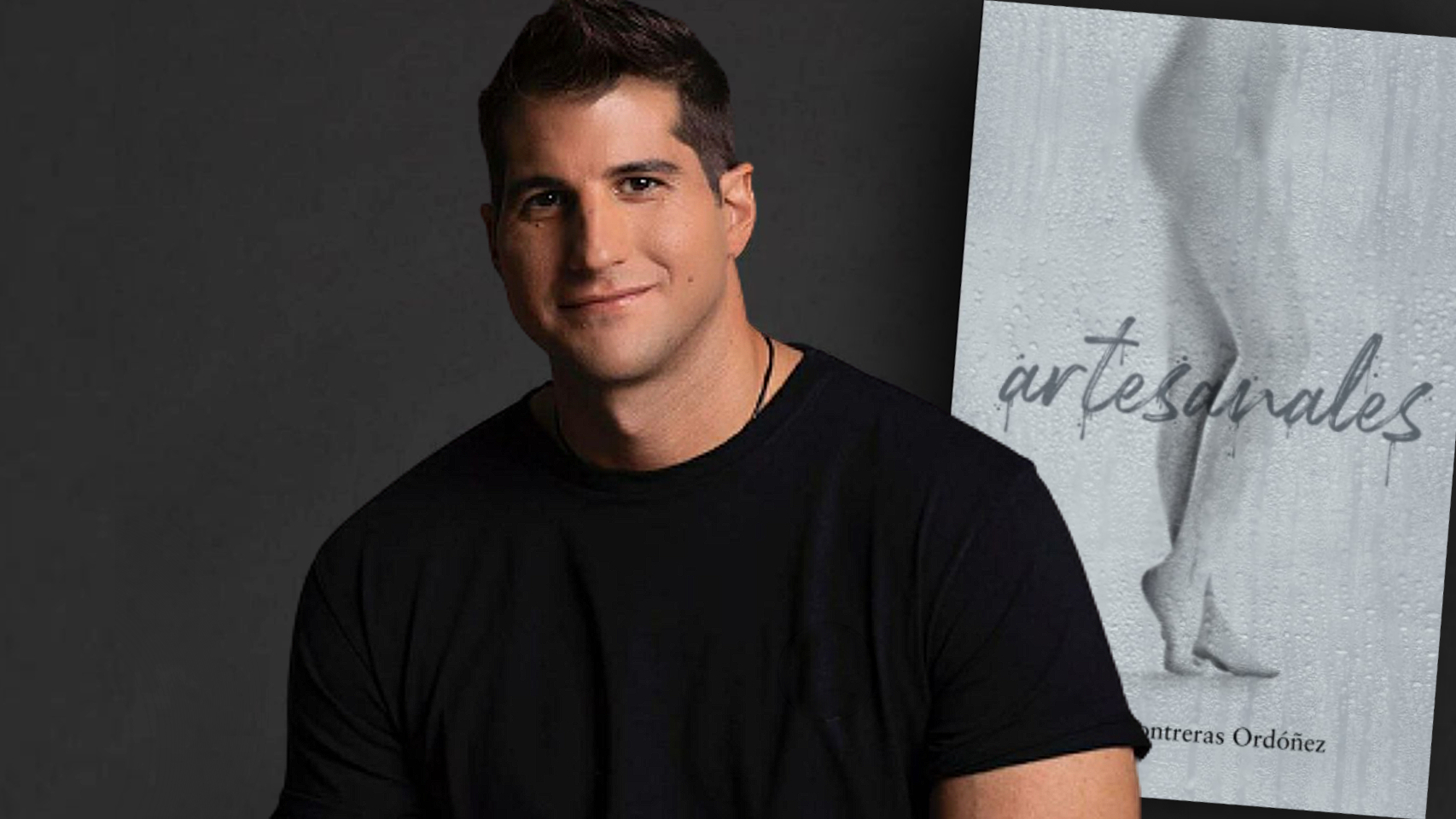 Julián Contreras Jr. y su libro 'Artesanales', en un montaje de Jaleos.