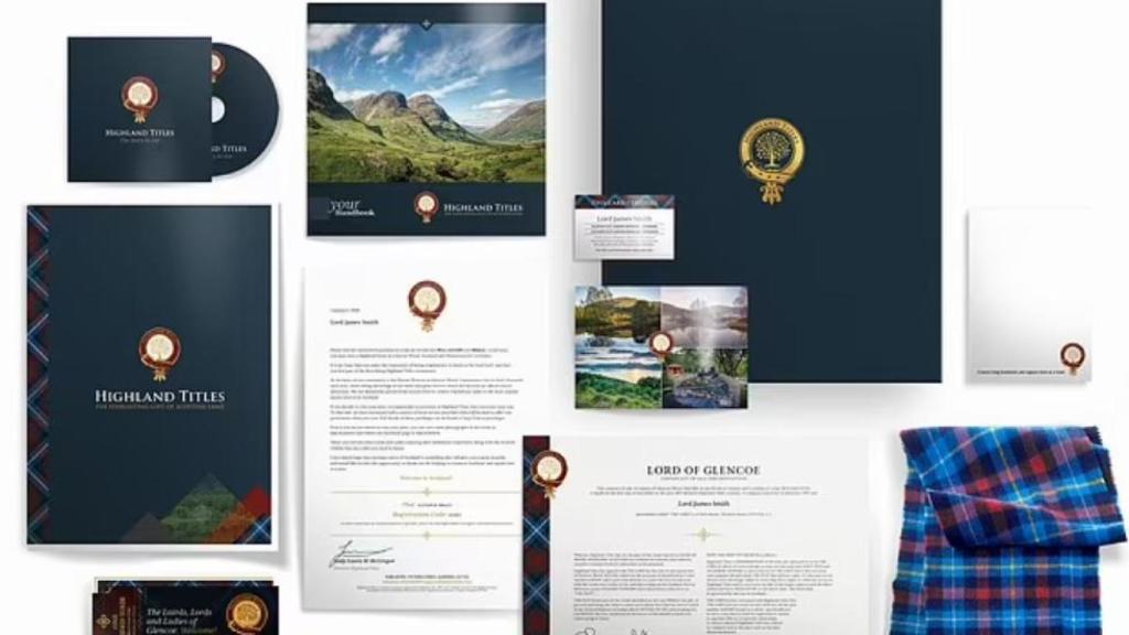 Pack de premios de Highland Titles de Escocia.