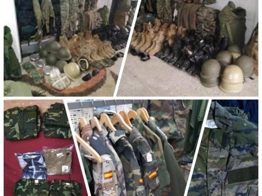 Ropa militar que será enviada a Ucrania