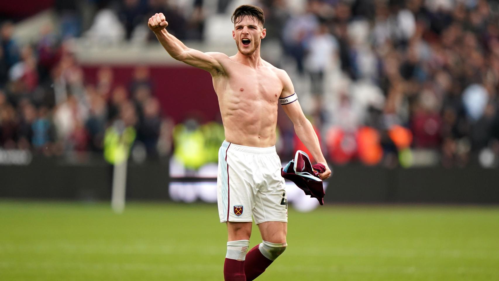 Declan Rice, tras un partido con el West Ham United.