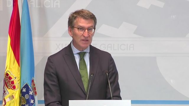 El presidente de la Xunta, Alberto Núñez Feijóo, en rueda de prensa.