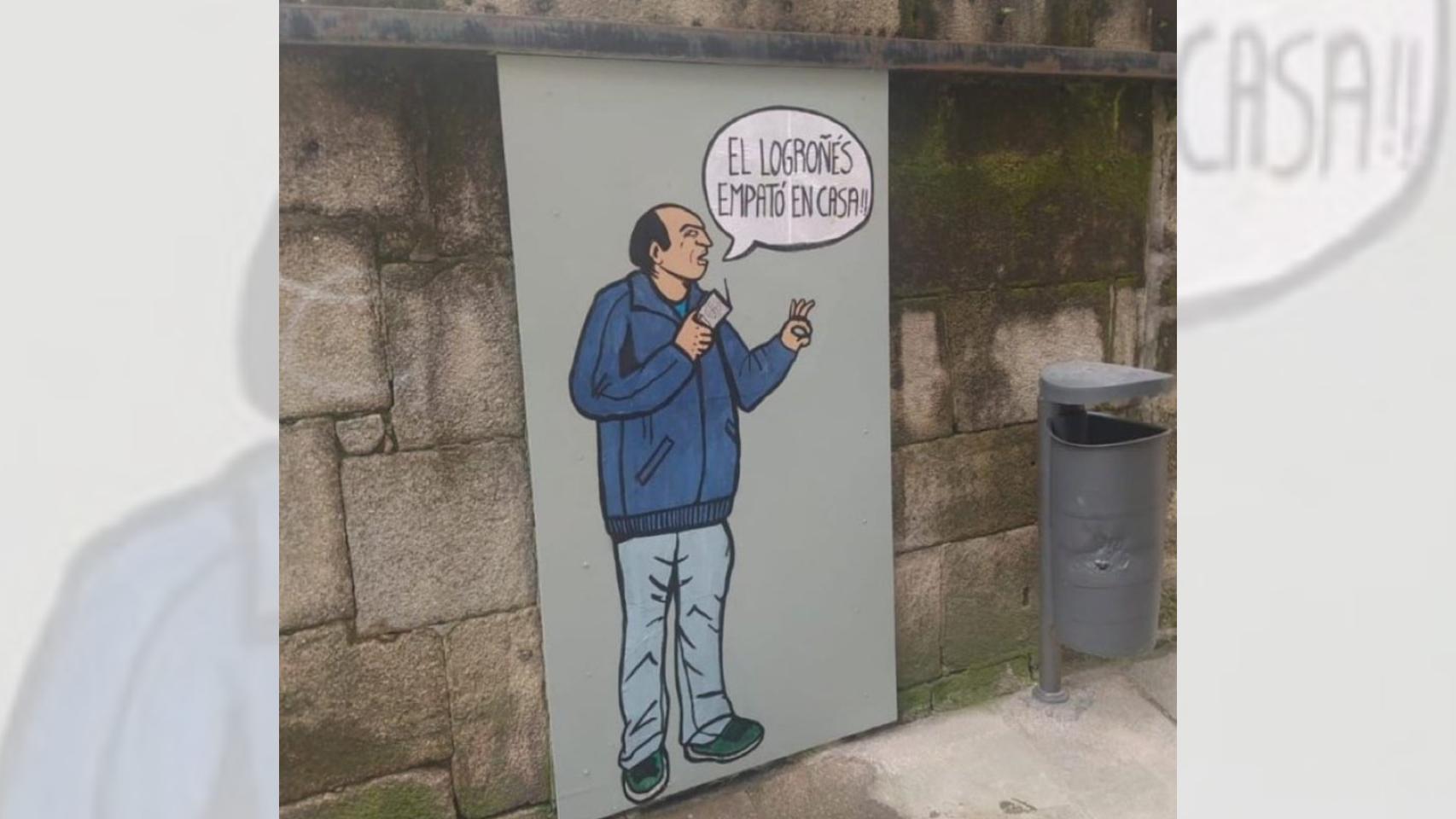 Imagen del mural dedicado a Tocho en el Casco Vello de Vigo.