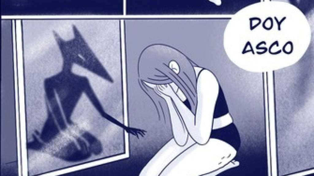 Ilustración de 'Comiendo con miedo'.