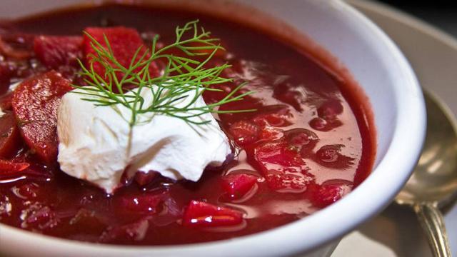 Borsch, la sopa ucraniana.