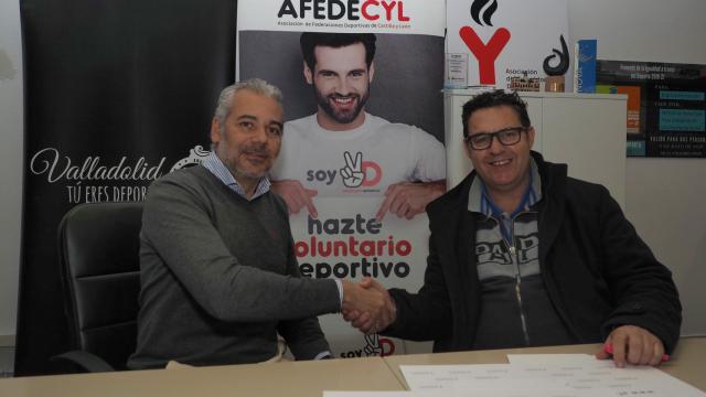 El presidente de la APDV Guillermo Velasco 'Lolo' y el vicepresidente de AFEDECYL, Daniel Bravo