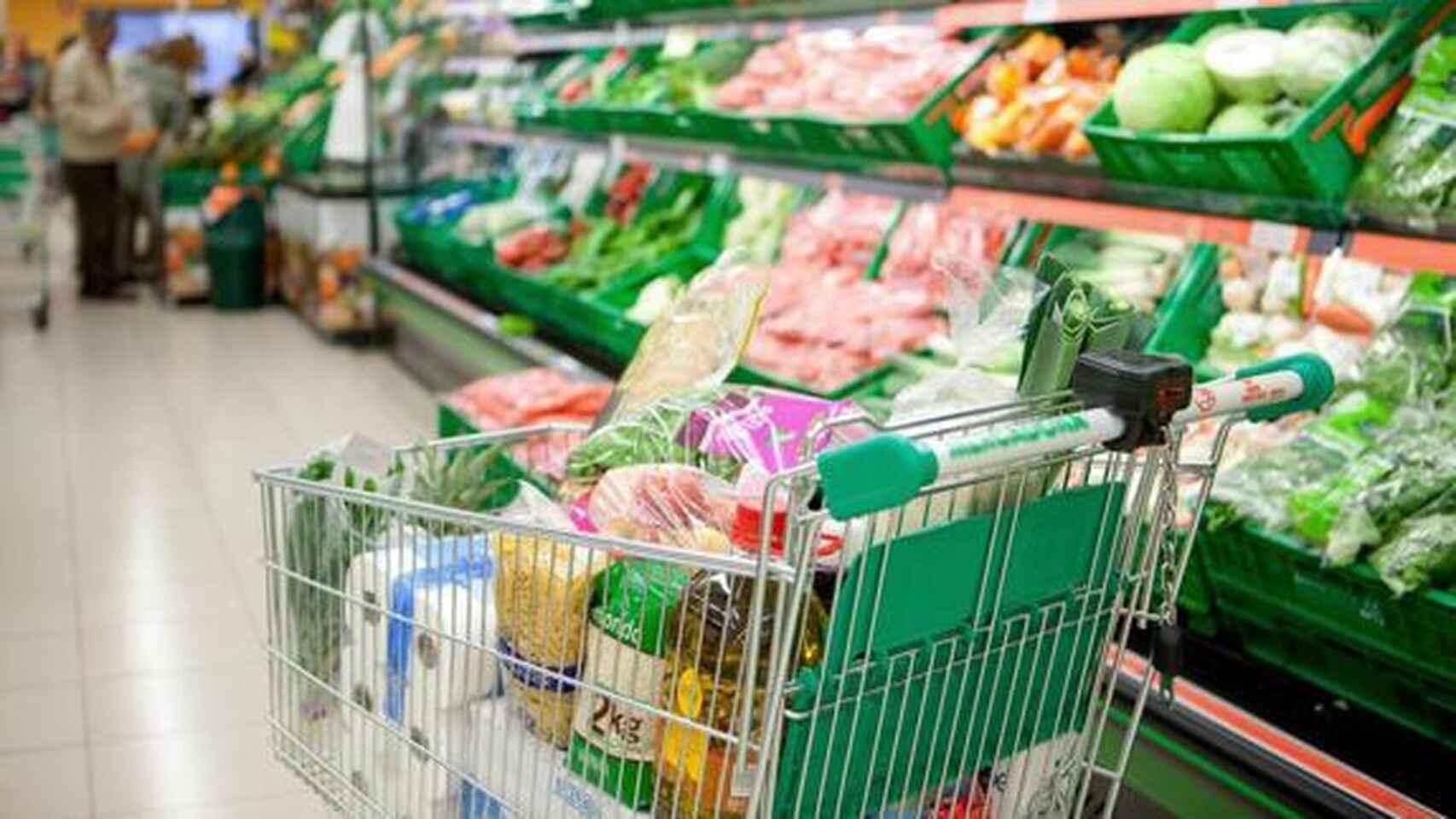 Un carrito de la compra en Mercadona.