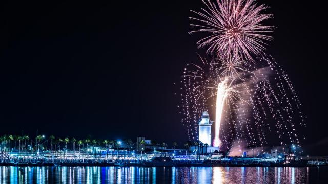 Fuegos artificiales de la Feria de Málaga 2018.