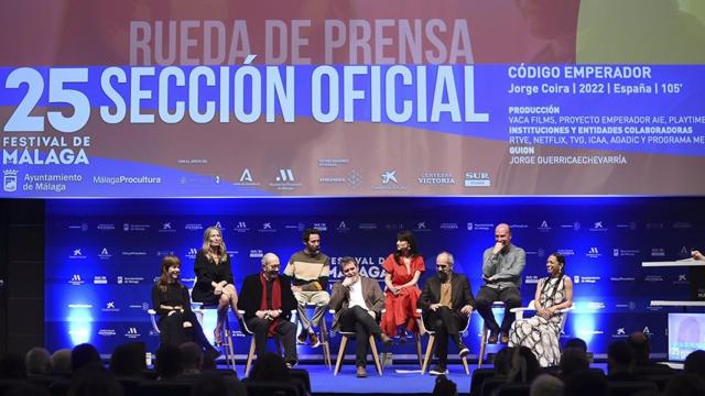 Imagen de la presentación de 'Código emperador' en el Festival de Málaga.