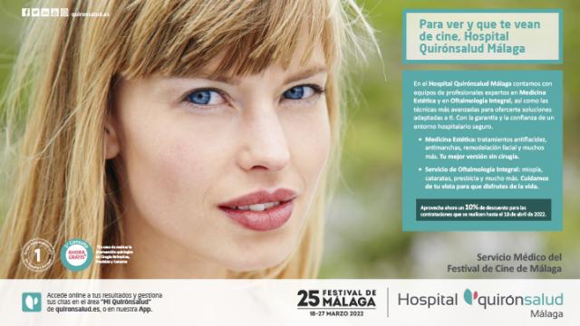 El Hospital Quirónsalud Málaga, servicio médico oficial del Festival de Cine de Málaga.