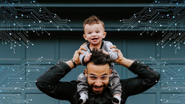 Un padre con su hijo.