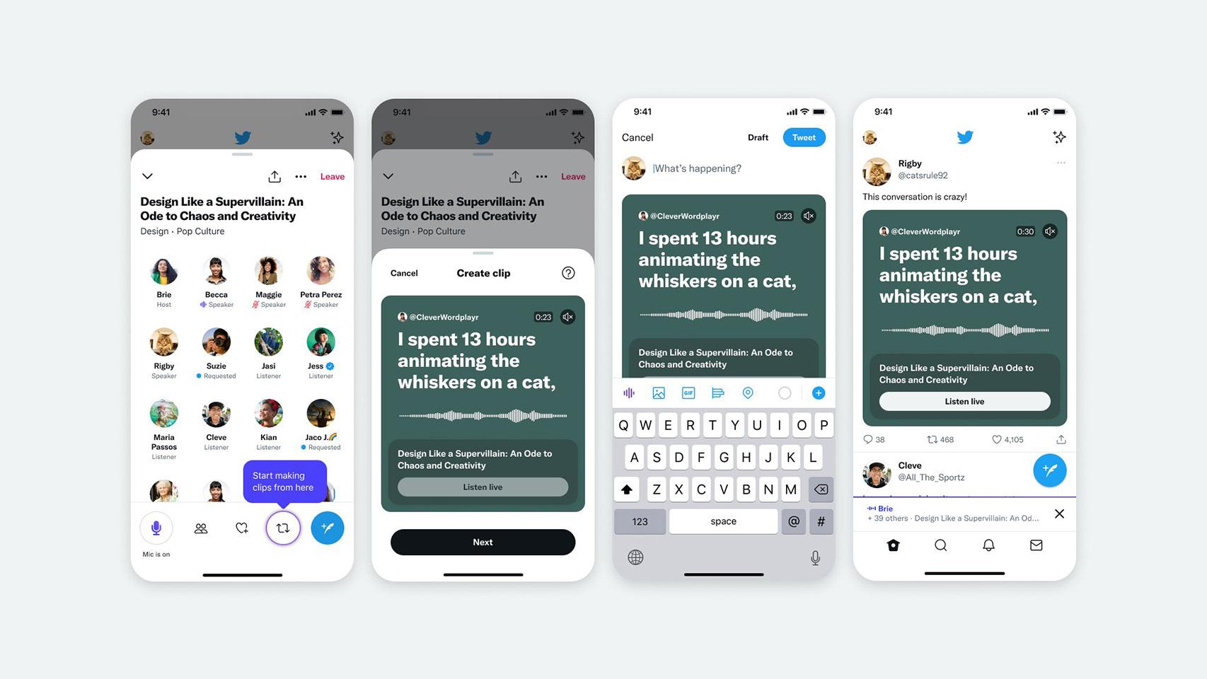 Compartir clips en Spaces