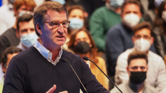 Alberto Núñez Feijóo durante el acto celebrado en Valladolid este sábado.