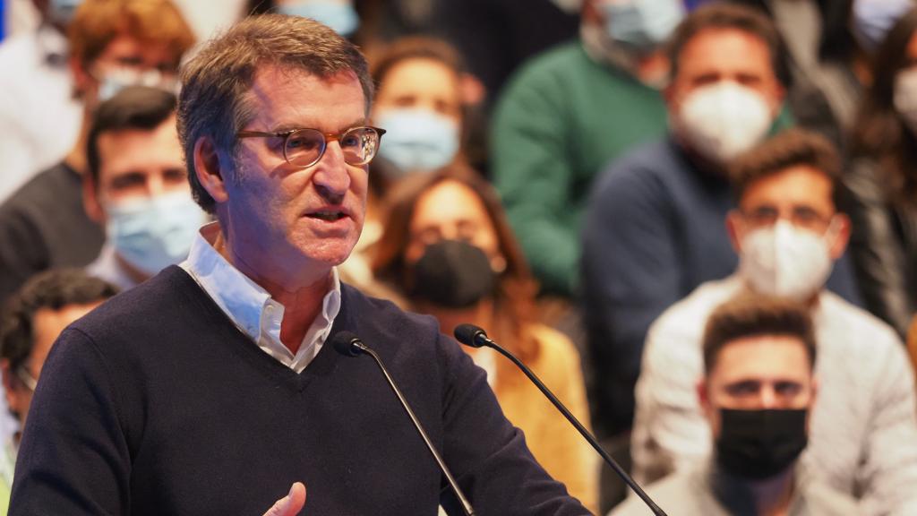 Alberto Núñez Feijóo durante el acto celebrado en Valladolid este sábado.