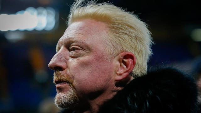Boris Becker, durante un partido de Champions League.