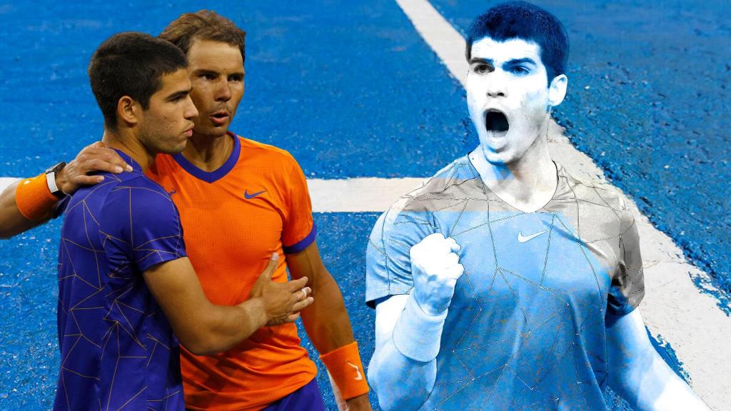 Fotomontaje de Carlos Alcaraz y Rafa Nadal