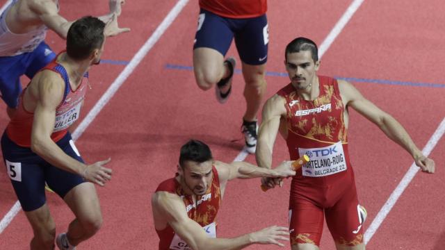 Bruno Hortelano durante la prueba de relevos