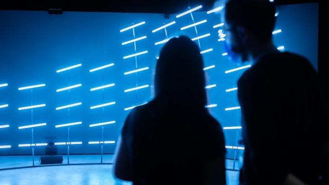 Interior de la muestra 'La gran imaginación. Historias del futuro', de la Fundación Telefónica