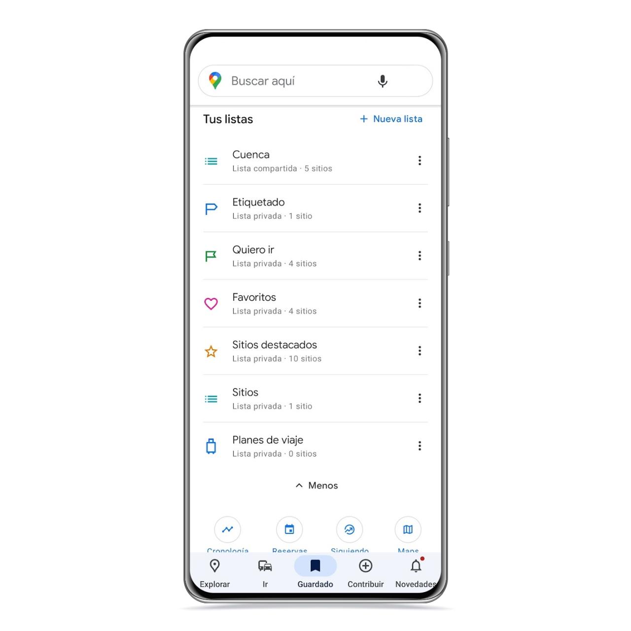 Listas de Google maps