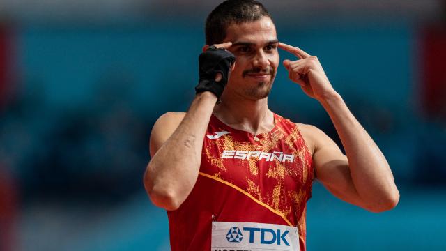 Bruno Hortelano, en el Mundial de Atletismo en pista cubierta de Belgrado 2022.