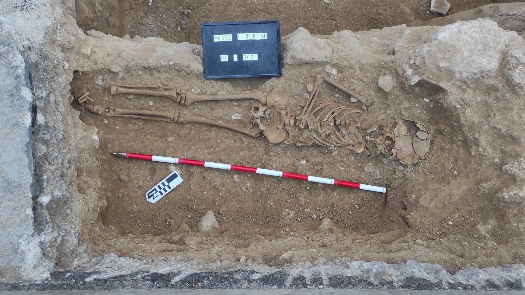Los restos mortales de uno de los cadáveres encontrados en Albacete.