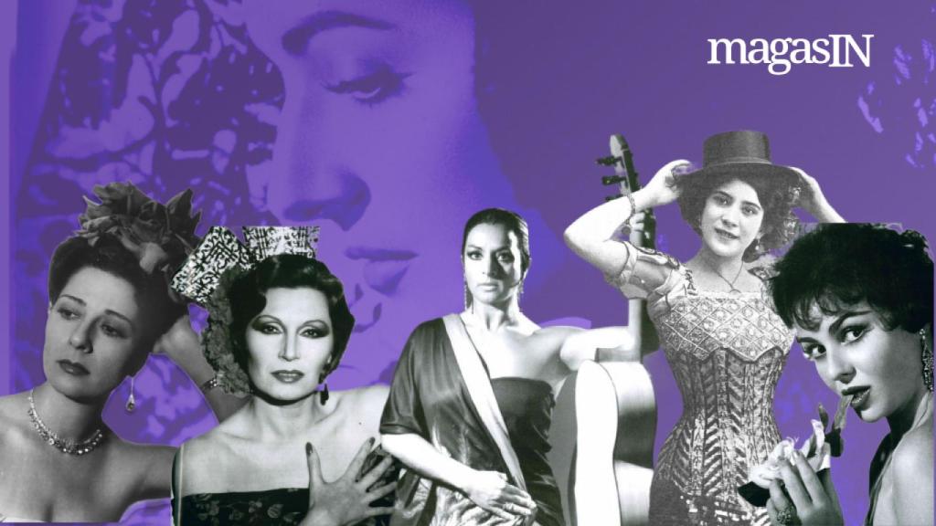 Por orden: Concha Piquer, Rocío Jurado, Lola Flores, la Argentinita y Marujita Díaz.