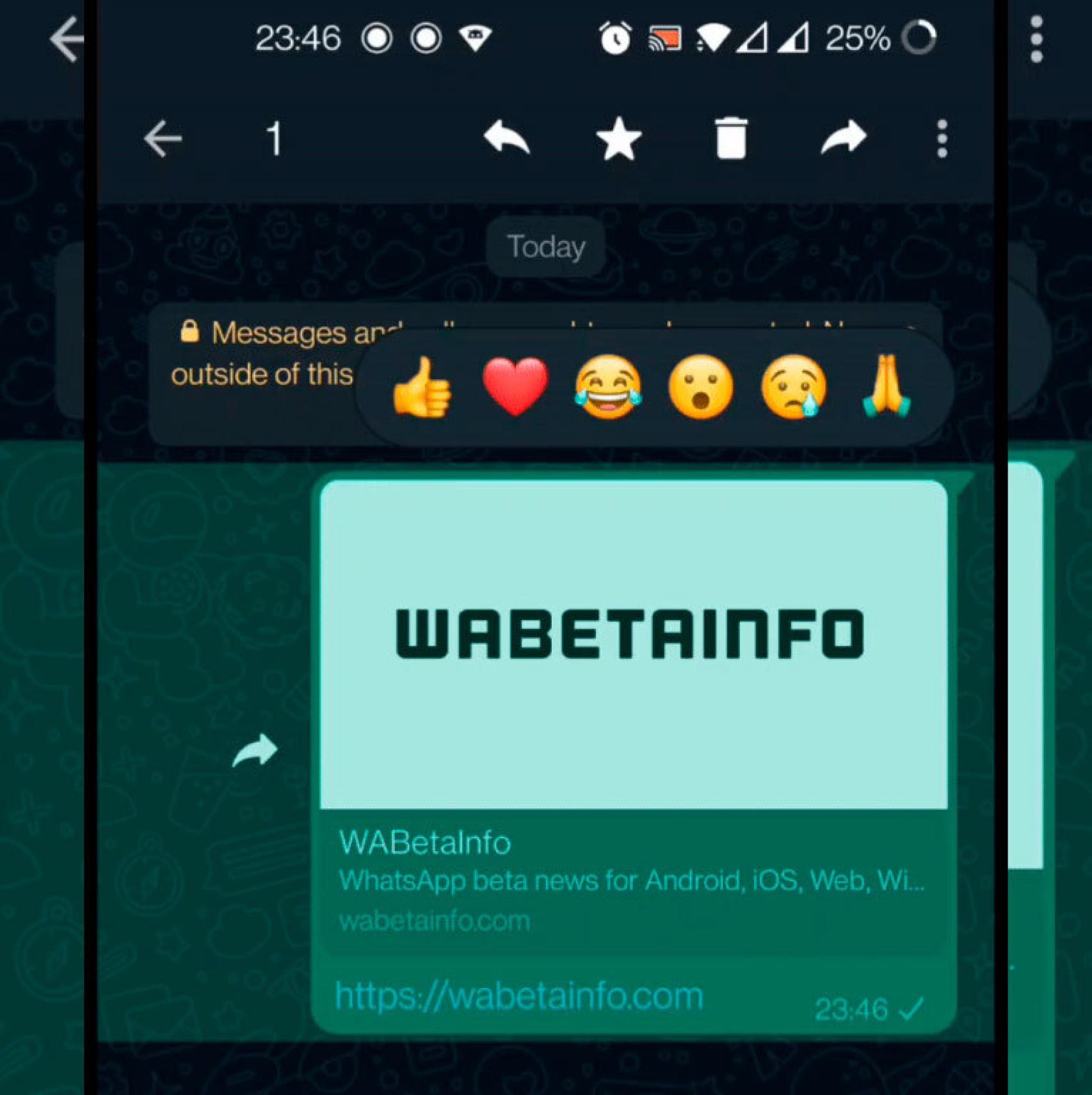 Reacciones en WhatsApp
