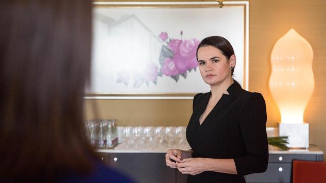 La líder opositora bielorrusa Svetlana Tijanovskaya.