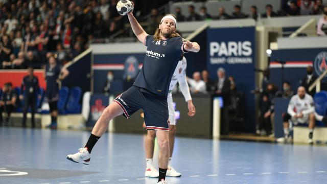 Mikkel Hansen durante un partido del PSG de balonmano