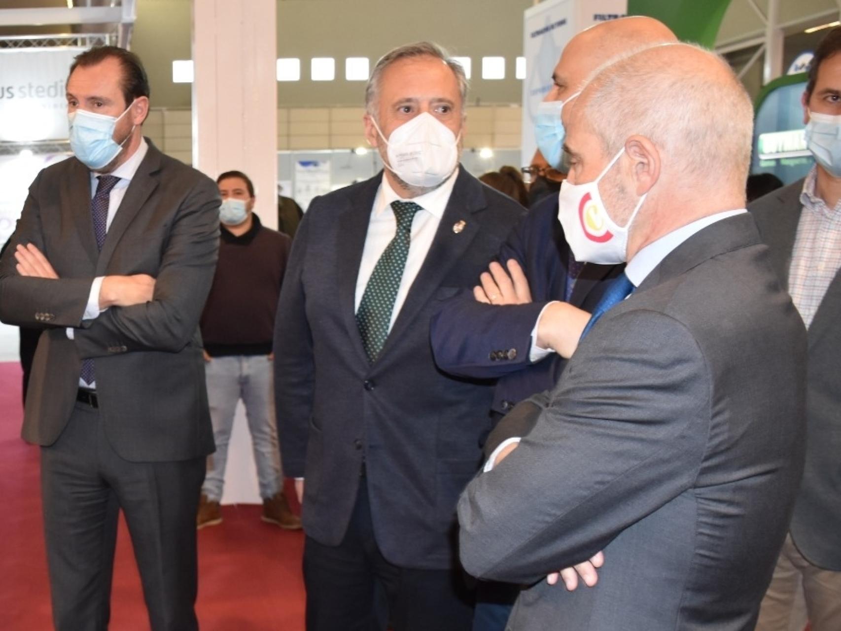 El presidente de las Cortes, Carlos Pollán, durante el evento Agrovid, en la Feria de Valladolid, este martes.