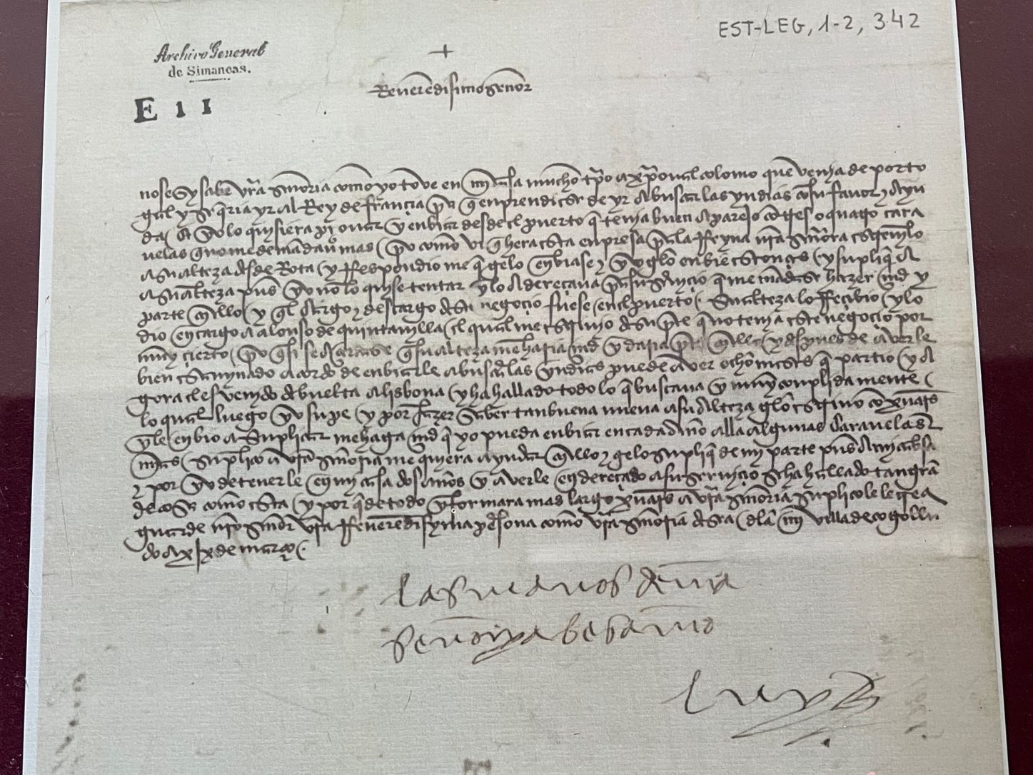 Una reproducción de la carta se expone en el Palacio Ducal de Cogolludo.