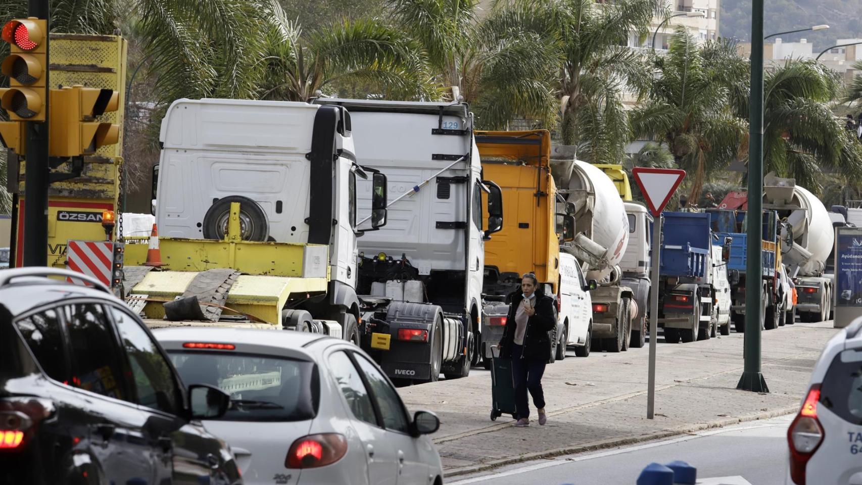 Una imagen de la la huelga de transporte en Andalucía.