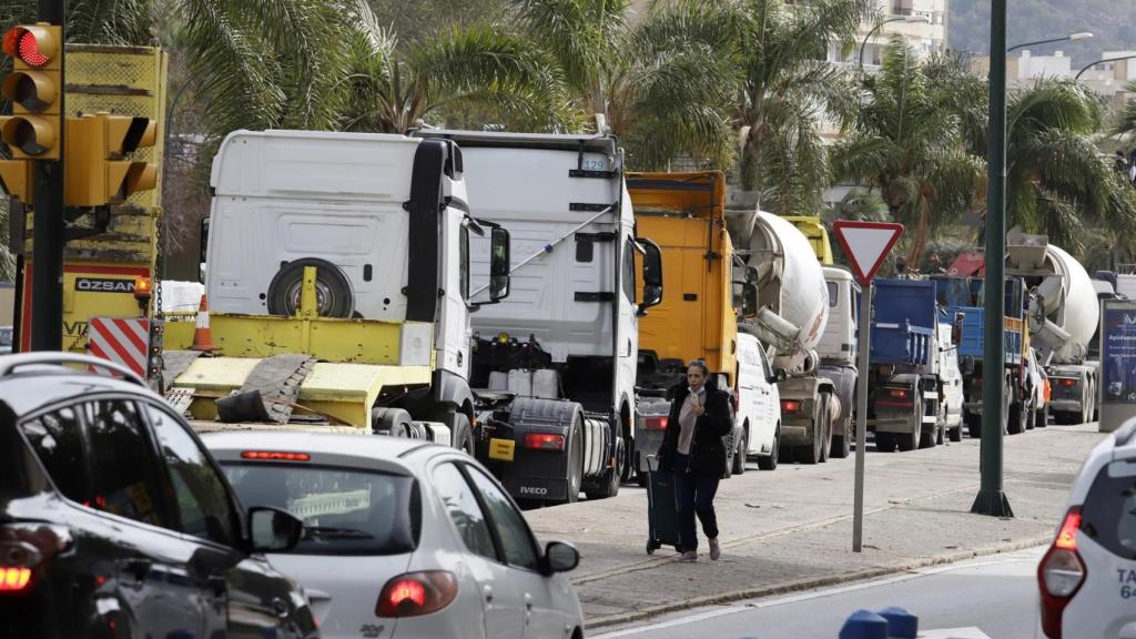 Una imagen de la la huelga de transporte en Andalucía.