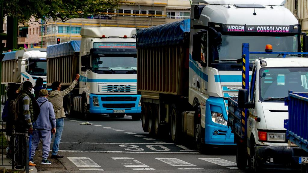 Concentración de transportistas, en Sevilla.