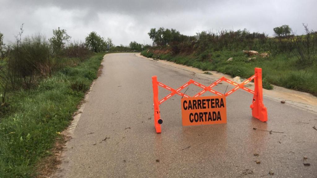 Carretera cortada en Málaga.