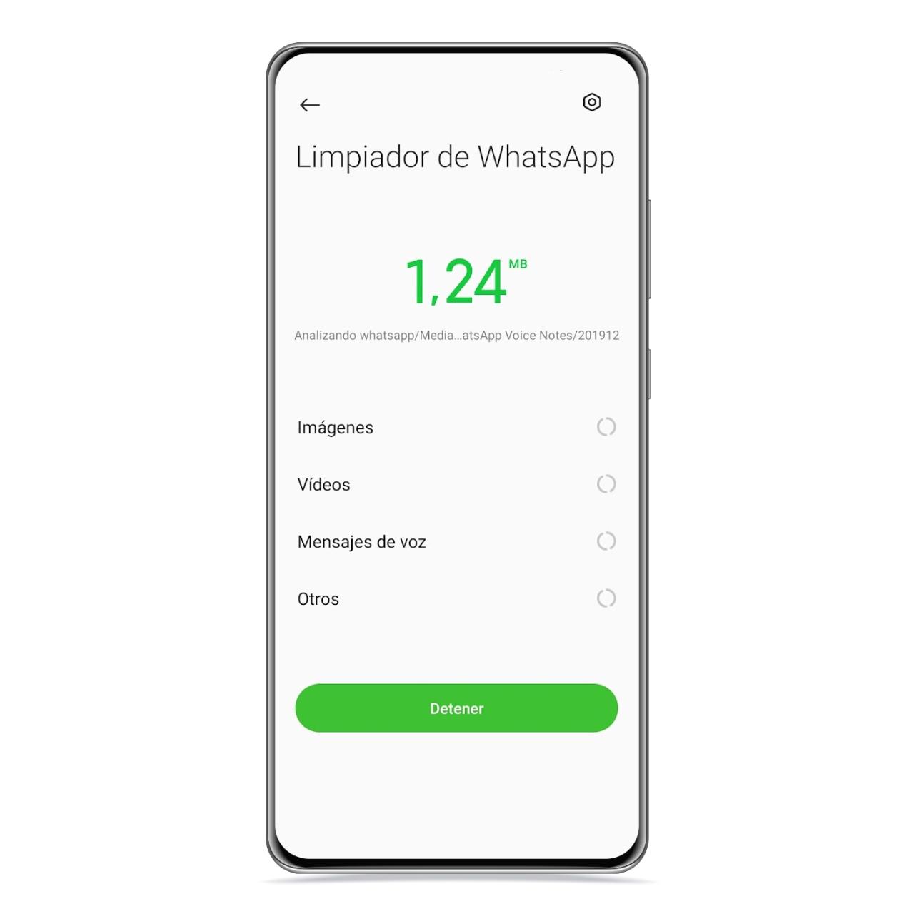 Limpiador de WhatsApp analizando
