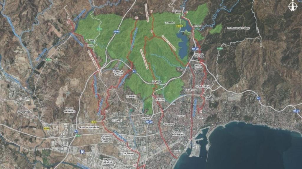 Infografía del anillo de la zona norte de la hiperronda de Málaga.