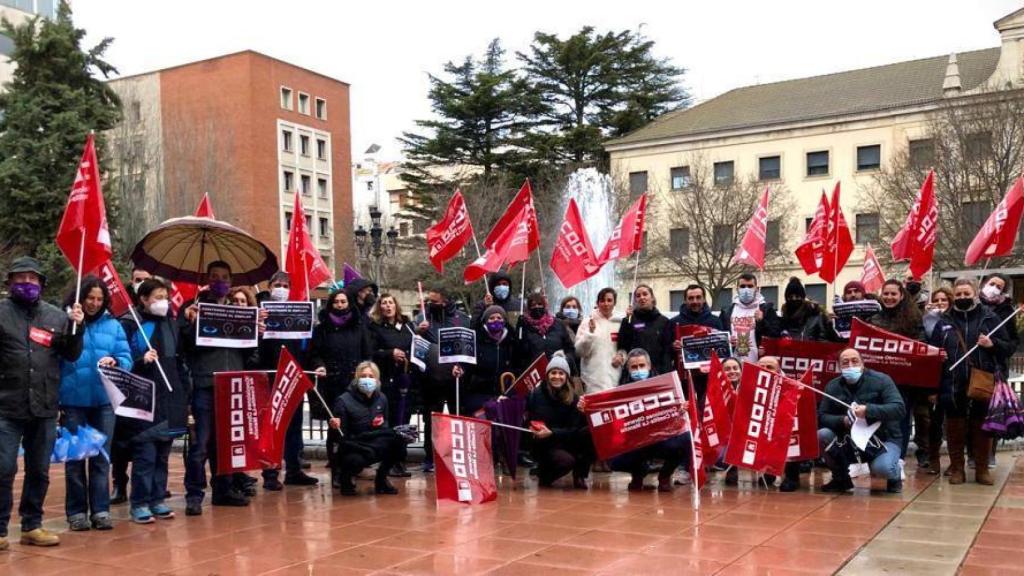 Protesta contra la subida de los precios en Cuenca. Foto: UGT CLM