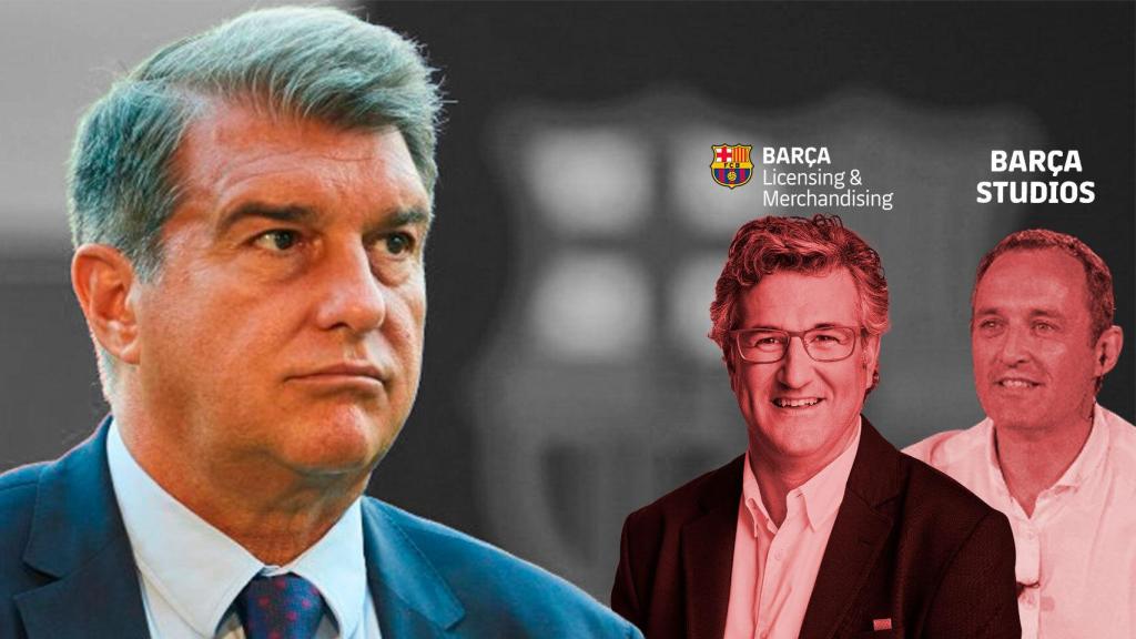 Fotomontaje de Joan Laporta, Paco Latorre y Jordi Balsells