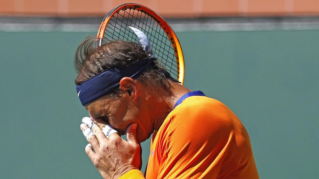 Rafa Nadal se lamenta por un punto perdido en el Master 1000 de Indian Wells