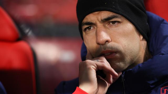 Luis Suárez, en el banquillo del Atlético de Madrid