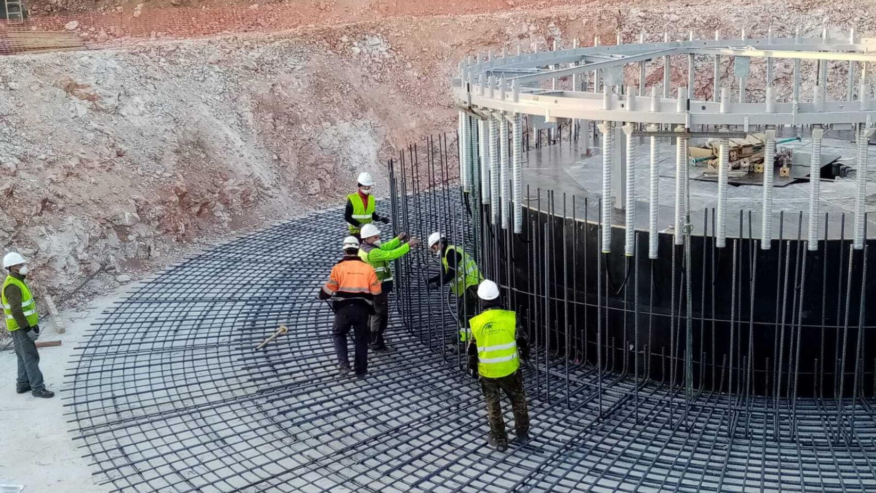 Una imagen de las obras de las plantas eólicas de Campillo I, II y III.