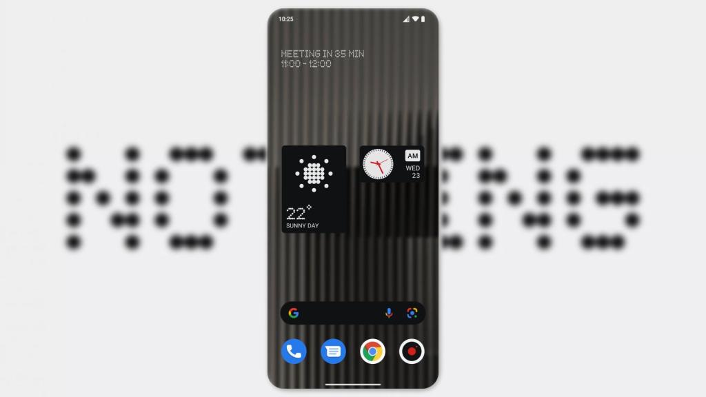 Aspecto de la pantalla principal del Nothing Phone (1)